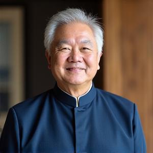 Portrait of Professor Li Wei, Traditional Chinese Medicine specialist, wise and experienced